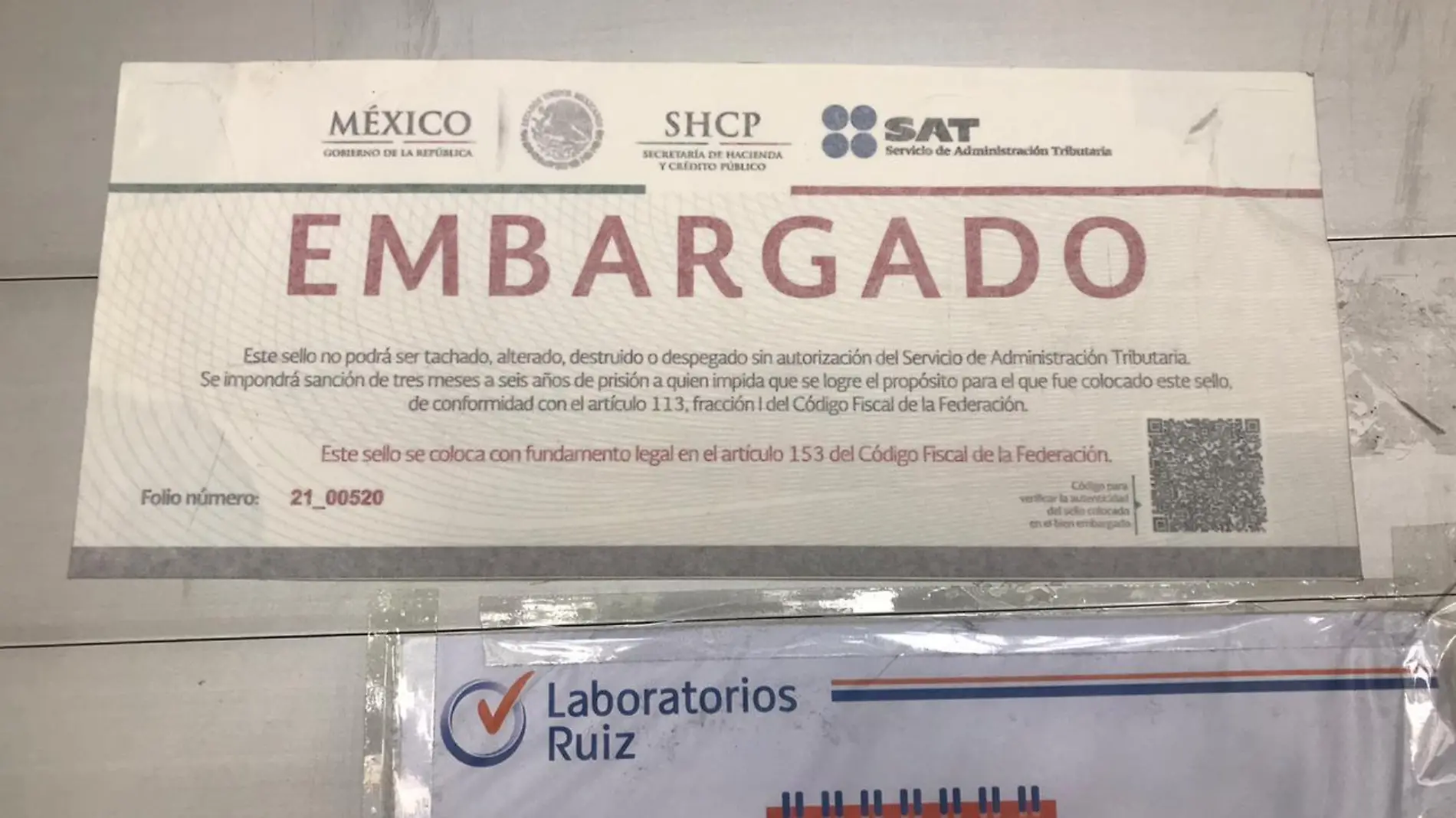 EMBARGO LABORATORIOS RUIZ